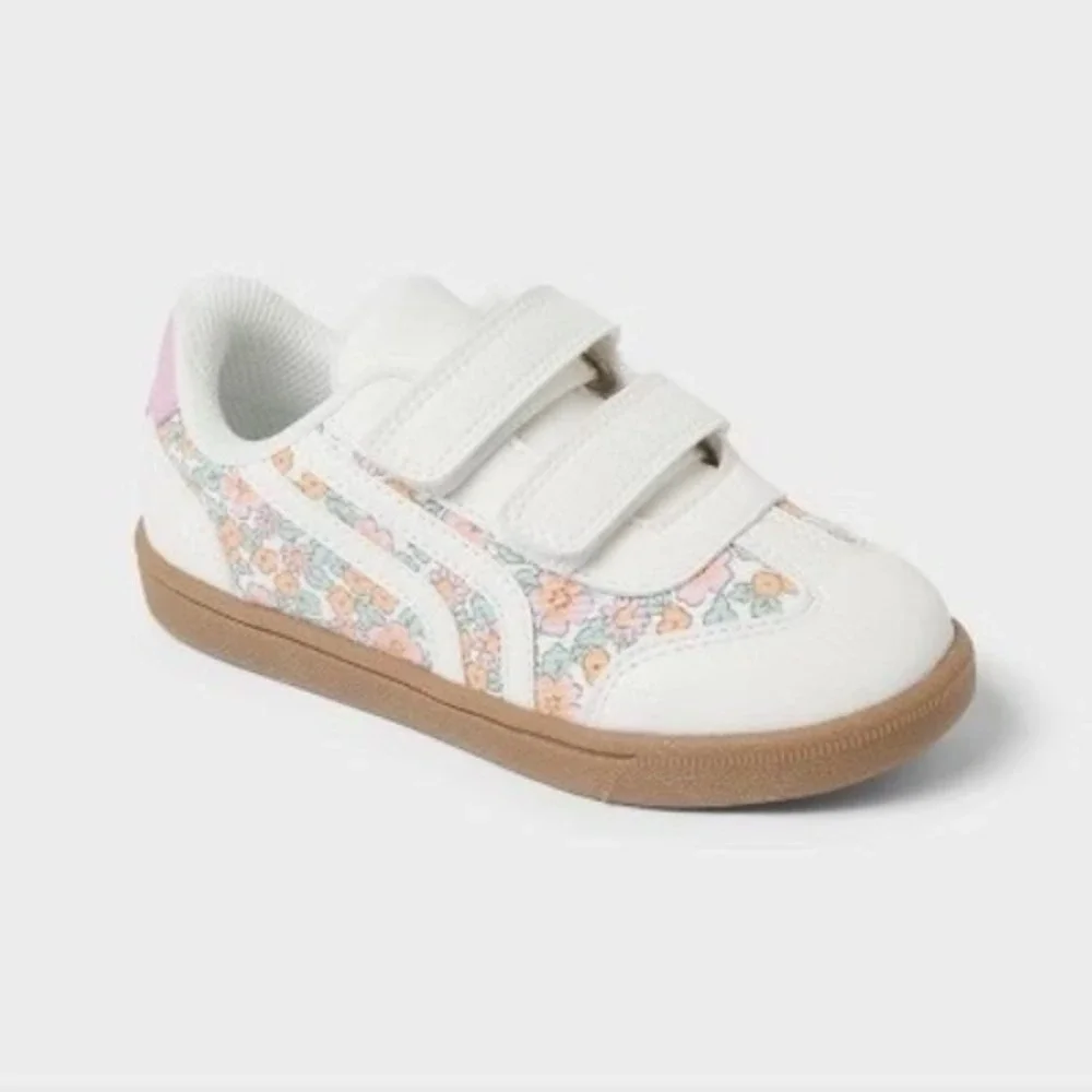 Toddler Girl Dakota Floral Sneakers by Cat & Jack White Size 9 New With Tags